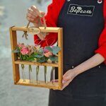 Деревянная рамочка со склянками ( Розовая гамма)