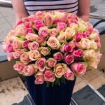 Розы Кенийские нежных тонов 50см