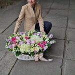 Корзина цветов "Венчальная"