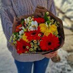 Букет с герберами "Счастливый момент"