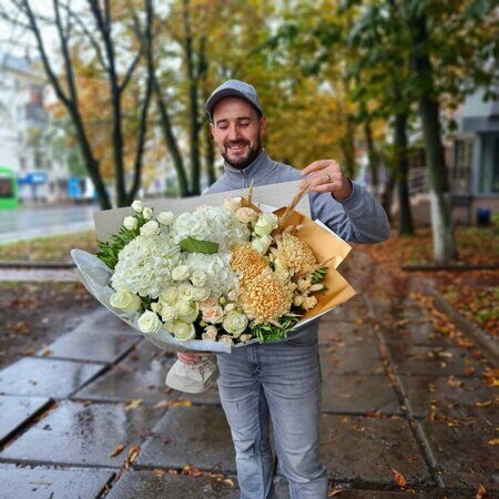 Бело-золотой букет размер "ХL"