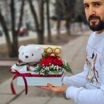 Мишка - сладости - цветы