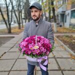 Корзина цветов " Цветные ромашки"