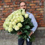 Акция 51 роза (80 см) БЕЛЫЕ