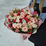 Розово- малиновый букет  размер L