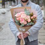 Букет из нежно-розовых роз "S"