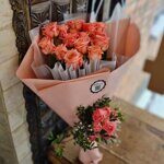 Двойной букет с розовыми розами