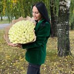 101 белая  роза (40 см)