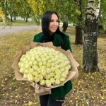 101 белая  роза (40 см)