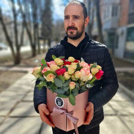 Коробка сердце с розами и сладким сюрпризом