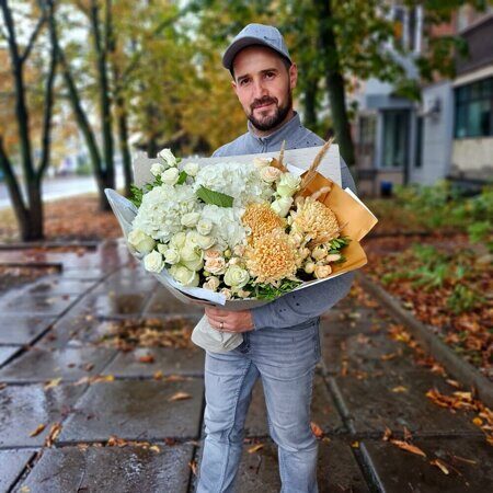 Бело-золотой букет размер "ХL"