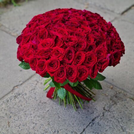 101 роза (60 см) крупная красная