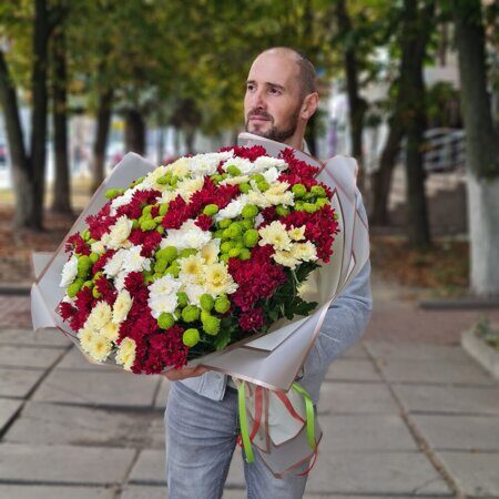 Букет 71 цветная хризантема