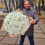 Большой букет ромашек ( 35 хризантем Бакарди)