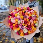 101 разноцветная роза (50 см)