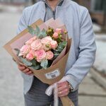 Букет из нежно-розовых роз "S"