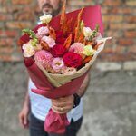 Яркий осенний букет с колосками