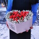 Сердце "Ободок" с клубникой