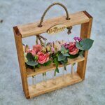 Деревянная рамочка со склянками ( Розовая гамма)